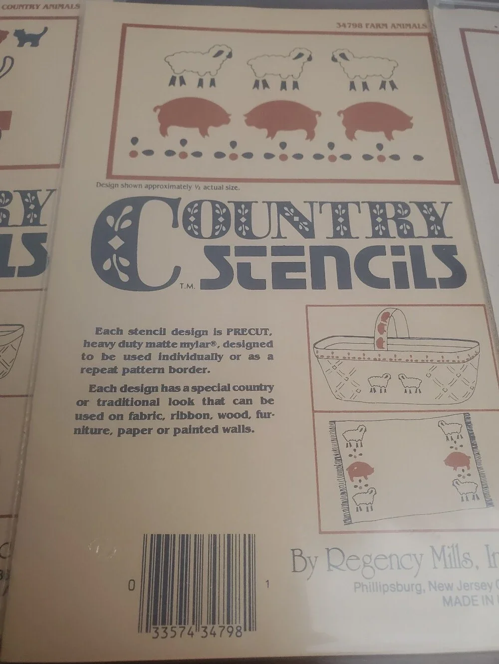 NOS Lot Of 4 Country Stencils Regency Mills Geese Farm Country Animals U.S.A